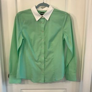 Talbots long sleeved mint green blouse size 6